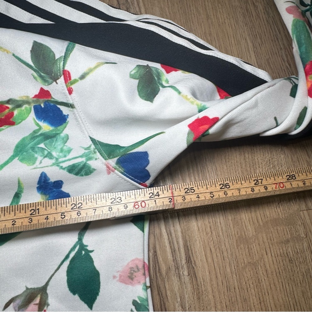 Adidas Originals Floral Track Jacket | Cropped Zip-Up | Size L - Picture 12 of 13